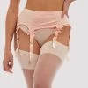 Bettie Page Lingerie Peach Classic Suspender Belt Suspenders
