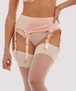 Bettie Page Lingerie Peach Classic Suspender Belt Suspenders