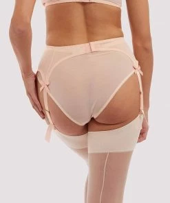 Bettie Page Lingerie Peach Classic Suspender Belt Suspenders