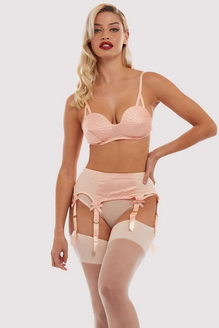 Bettie Page Lingerie Peach Classic Suspender Belt Suspenders 5 Bettie Page Lingerie Peach Classic Suspender Belt Suspenders