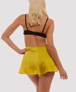 Bettie Page Lingerie Chartreuse French Knicker Retro Bras