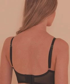 Playful Promises Outlet Aerona Lace And Leatherette Longline DD-F Bra