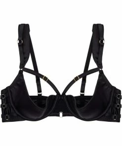Playful Promises Ava Black Strappy Ring Detail 1/4 Cup Bra A - D Outlet