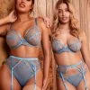Playful Promises Bras Cassia Blue Custom Embroidery Caged Bra