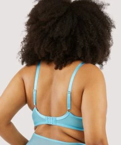 Playful Promises Bras Cassia Blue Floral Embroidery Quarter Cup Bra