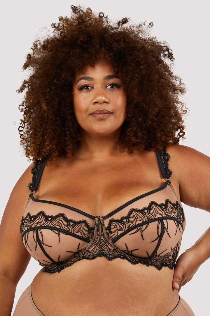 Playful Promises Curve Exclusive Bras Clara Latte And Black Lace Harness And Bra 4 Playful Promises Curve Exclusive Bras Clara Latte And Black Lace Harness And Bra