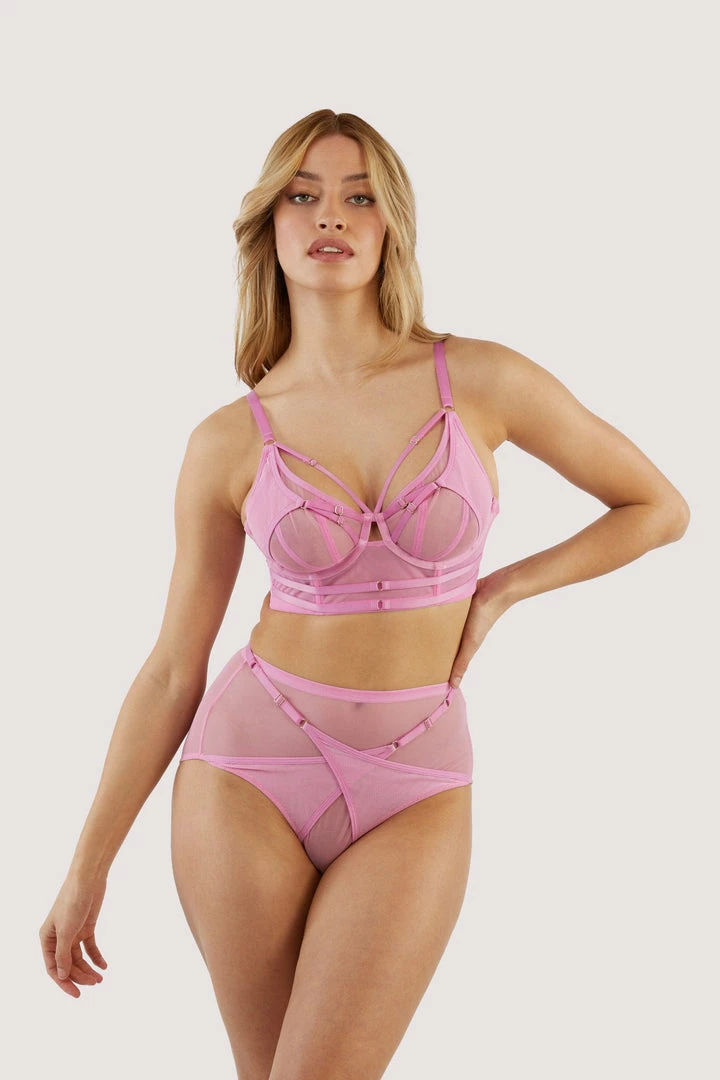 Playful Promises Eddie Pink Crossover Wrap Bra 7 Playful Promises Eddie Pink Crossover Wrap Bra