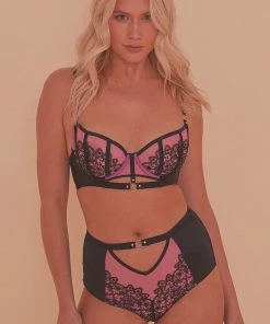 Playful Promises Emelda Lilac Ring Detail Core Satin And Lace Bra Outlet