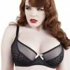 Playful Promises Isa Black Dot Mesh Net DD-F Bra