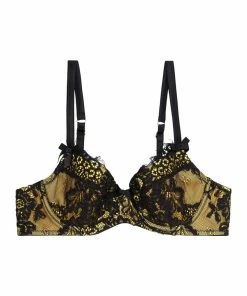 Playful Promises Jaquelina Mustard Contrast Plunge Bra Outlet