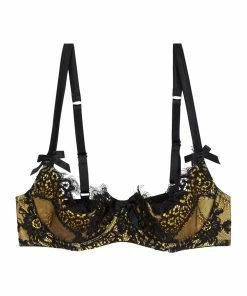 Playful Promises Outlet Jaquelina Mustard Contrast Quarter Cup Bra 33 Playful Promises Outlet Jaquelina Mustard Contrast Quarter Cup Bra