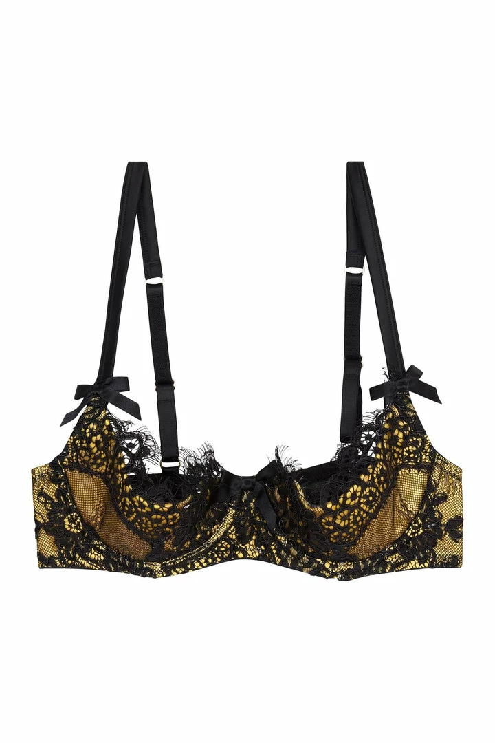 Playful Promises Outlet Jaquelina Mustard Contrast Quarter Cup Bra 18 Playful Promises Outlet Jaquelina Mustard Contrast Quarter Cup Bra