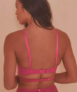 Playful Promises Madeleine Bondage Bra Hot Pink