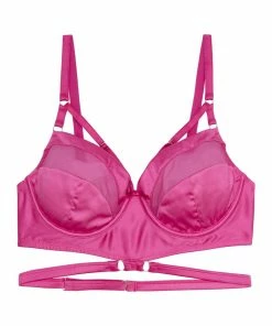 Playful Promises Madeleine Bondage Bra Hot Pink