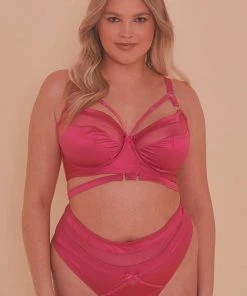 Playful Promises Madeleine Bondage Bra Hot Pink