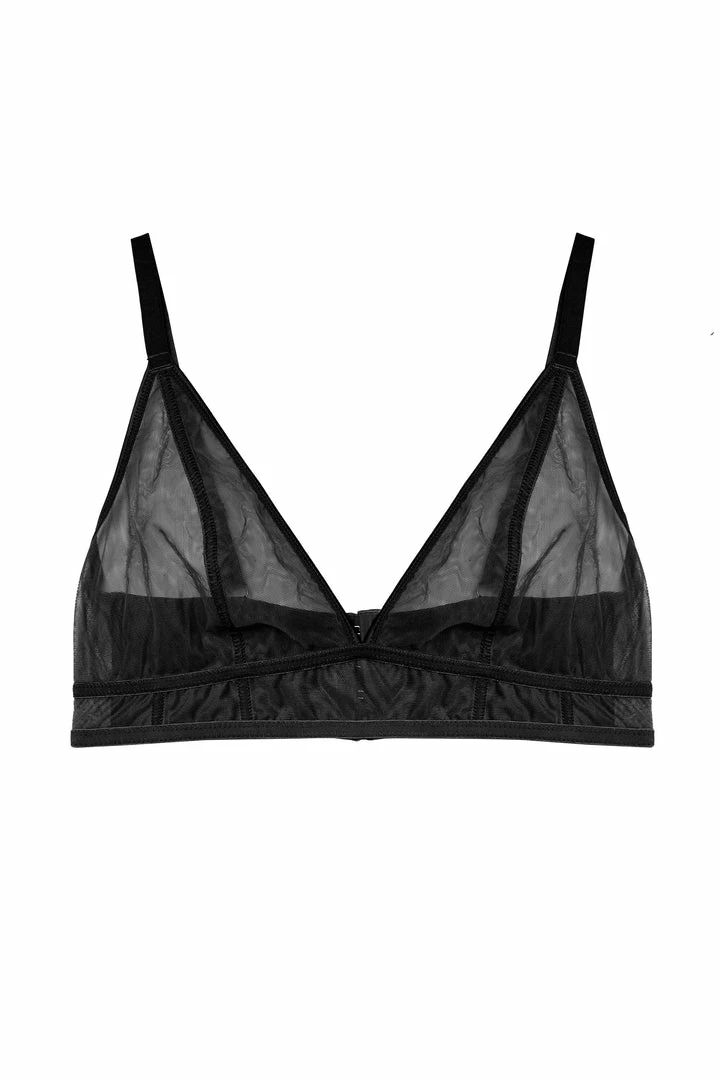 Playful Promises Maria Black Mesh Longline Triangle Bra 6 Playful Promises Maria Black Mesh Longline Triangle Bra