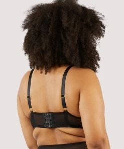 Playful Promises Maria Black Mesh Longline Triangle Bra 7 Playful Promises Maria Black Mesh Longline Triangle Bra