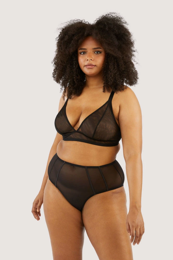 Playful Promises Maria Black Mesh Longline Triangle Bra 5 Playful Promises Maria Black Mesh Longline Triangle Bra