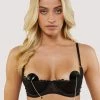 Playful Promises Marlowe Black Floral Embroidered Quarter Cup Bra