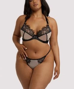 Playful Promises Anaise Black Racer Back Balcony Bra