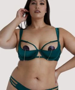 Playful Promises Outlet Ava 1/4 Cup Green Bra 25 Playful Promises Outlet Ava 1/4 Cup Green Bra