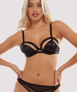 Playful Promises Bras Charlie Black Cut-out Plunge Bra