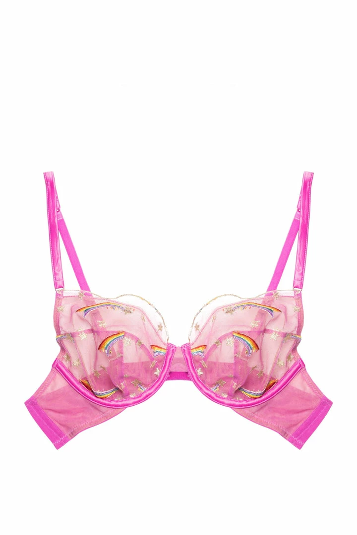 Playful Promises Coccinelle Rainbow Shooting Star Pride Embroidery Plunge Bra 10 Playful Promises Coccinelle Rainbow Shooting Star Pride Embroidery Plunge Bra