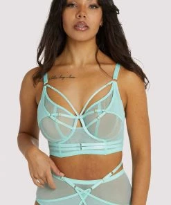 Playful Promises Eddie Aqua Crossover Wrap Bra Bras