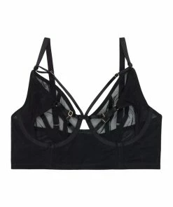 Playful Promises Eddie Black Crossover Wrap Bra Balconette Bras