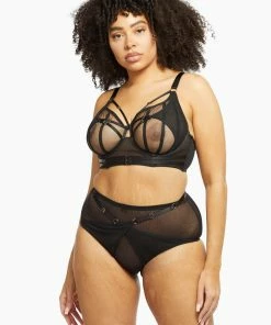 Playful Promises Eddie Black Crossover Wrap Bra Balconette Bras