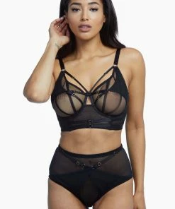 Playful Promises Eddie Black Crossover Wrap Bra Balconette Bras