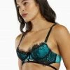 Playful Promises Henrietta Teal Lace Overlay Bra Outlet