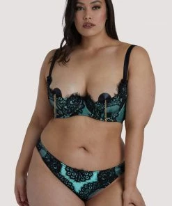 Playful Promises Jaquelina Mint Contrast Quarter Cup Bra Outlet