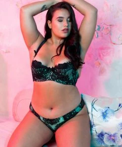 Playful Promises Jaquelina Mint Contrast Quarter Cup Bra Outlet
