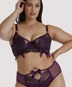 Playful Promises Josephine Aubergine Corded Lace Bra