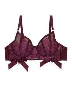 Playful Promises Josephine Aubergine Corded Lace Bra
