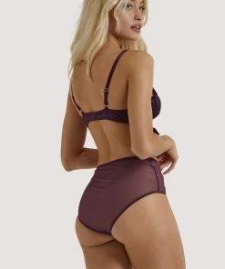 Playful Promises Josephine Aubergine Corded Lace Bra