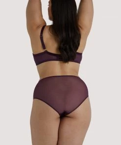 Playful Promises Josephine Aubergine Corded Lace Bra