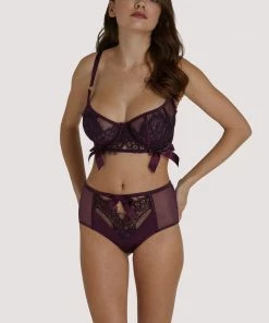 Playful Promises Josephine Aubergine Corded Lace Bra