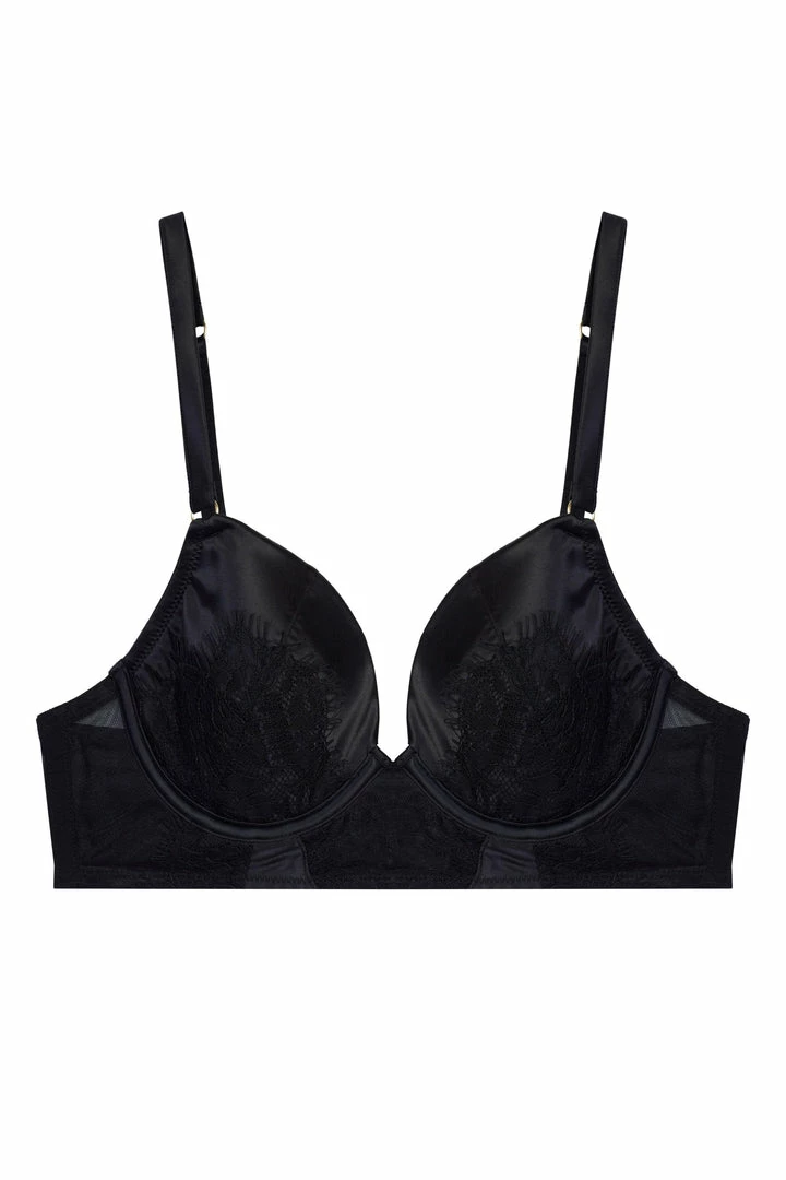 Playful Promises Melina Black Longline Plunge Bra Bras 18 Playful Promises Melina Black Longline Plunge Bra Bras