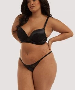 Playful Promises Melina Black Longline Plunge Bra Bras 30 Playful Promises Melina Black Longline Plunge Bra Bras