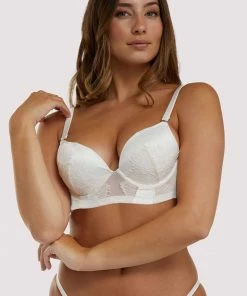 Playful Promises Melina Ivory Longline Plunge Bra Bras