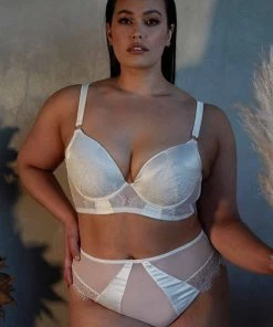 Playful Promises Melina Ivory Longline Plunge Bra Bras