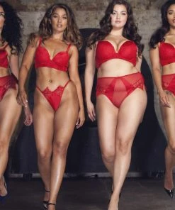 Playful Promises Melina Red Longline Plunge Bra Outlet