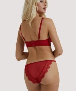 Playful Promises Melina Red Longline Plunge Bra Outlet