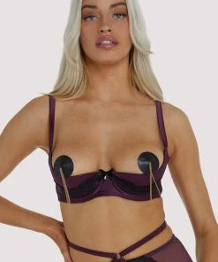 Playful Promises Outlet Muriel Purple Lace Quarter Cup Bra