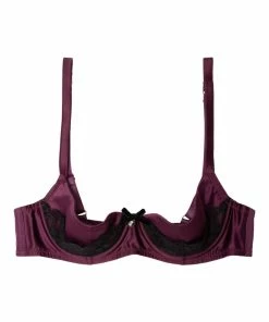Playful Promises Outlet Muriel Purple Lace Quarter Cup Bra 24 Playful Promises Outlet Muriel Purple Lace Quarter Cup Bra