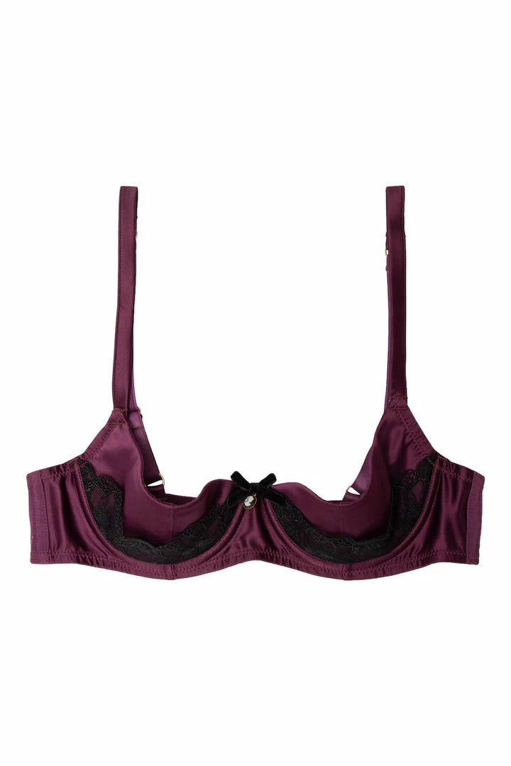 Playful Promises Outlet Muriel Purple Lace Quarter Cup Bra 13 Playful Promises Outlet Muriel Purple Lace Quarter Cup Bra