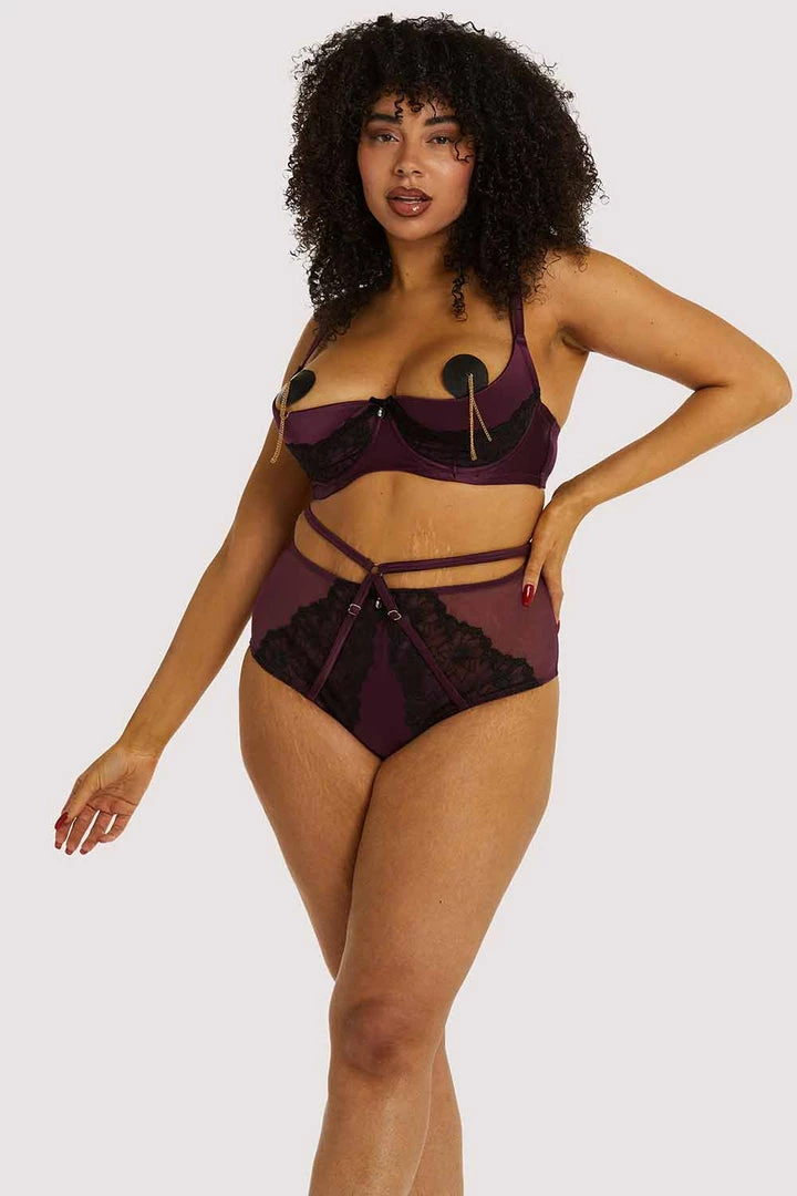 Playful Promises Outlet Muriel Purple Lace Quarter Cup Bra 11 Playful Promises Outlet Muriel Purple Lace Quarter Cup Bra
