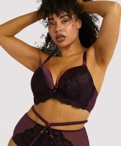 Playful Promises Outlet Muriel Purple Plunge Bra